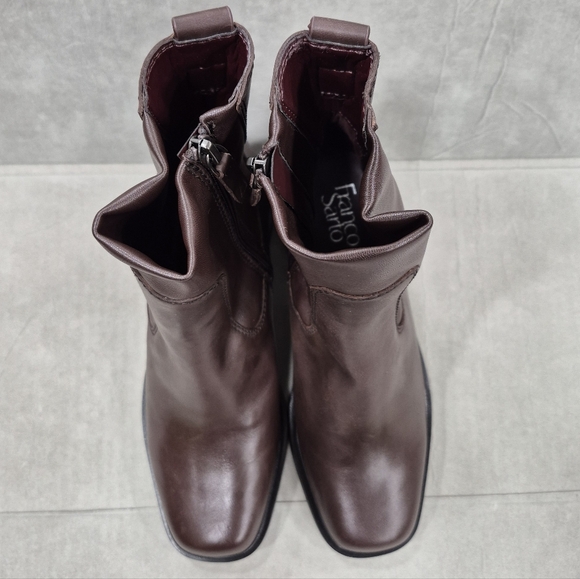 Franco Sarto Gracelyn ankle boots women's 8.5 dark brown soft leather side zip - Picture 2 of 15